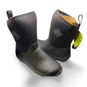 Muck Women's Boots Muckster Mid Black/Roses Rain WM2-1ROS Boating Boots Size 5